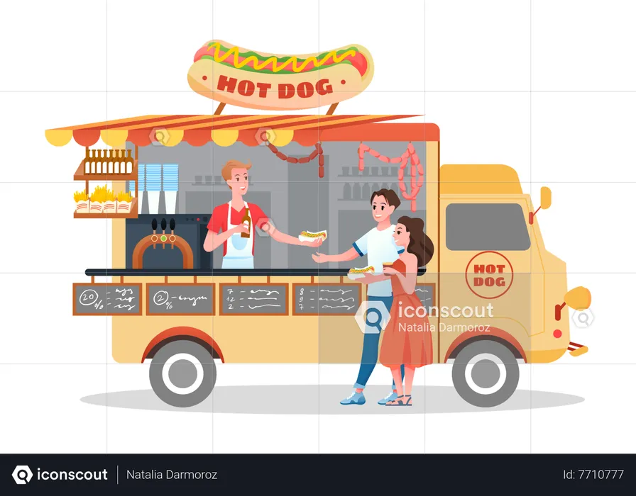 Hot dog truck  Illustration