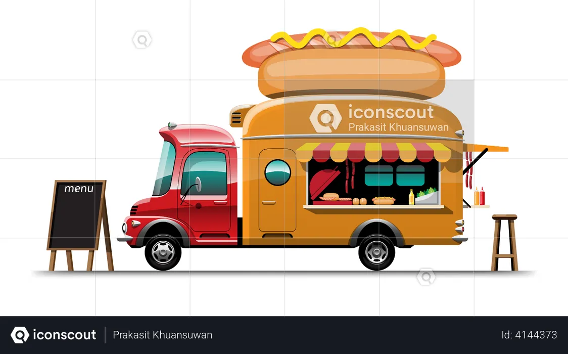 Fourgon à hot-dogs  Illustration
