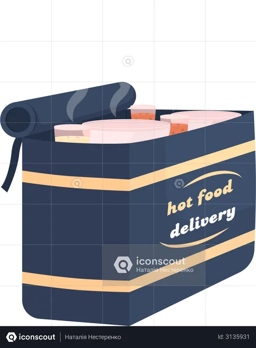 Hot food delivery bag  Illustration