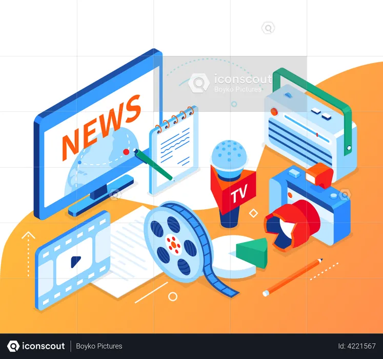 Hot news  Illustration