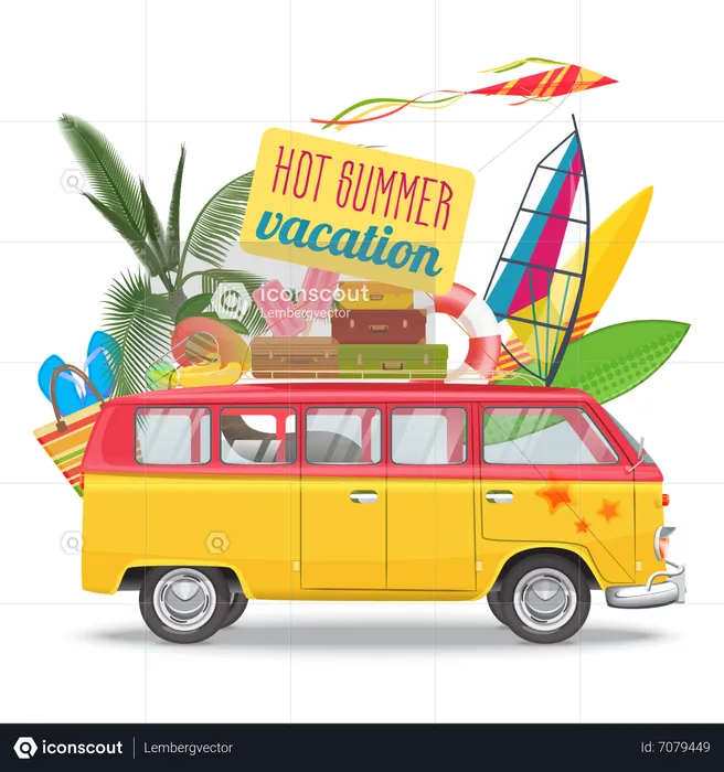 Hot summer vacation  Illustration