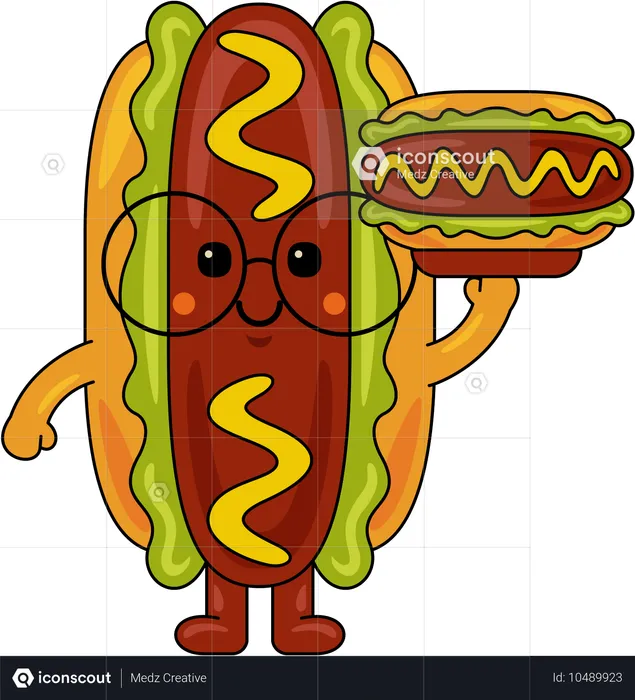 Hotdog mit Hotdog  Illustration