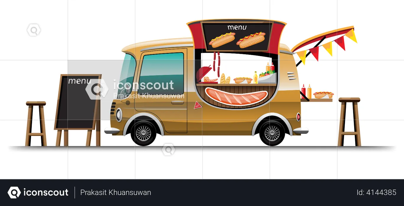 Hotdog Truck  Illustration
