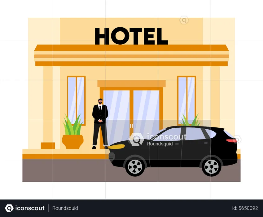 Hotel entrance  Illustration