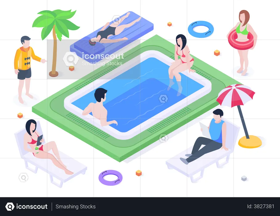 Hotel Pool  Illustration