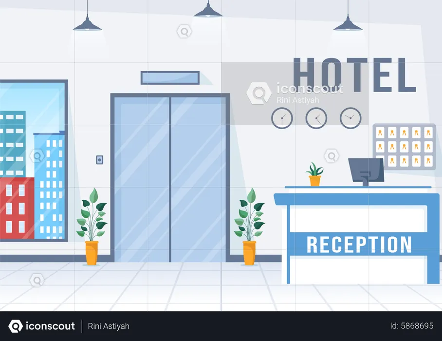 Hotel Reception  Illustration