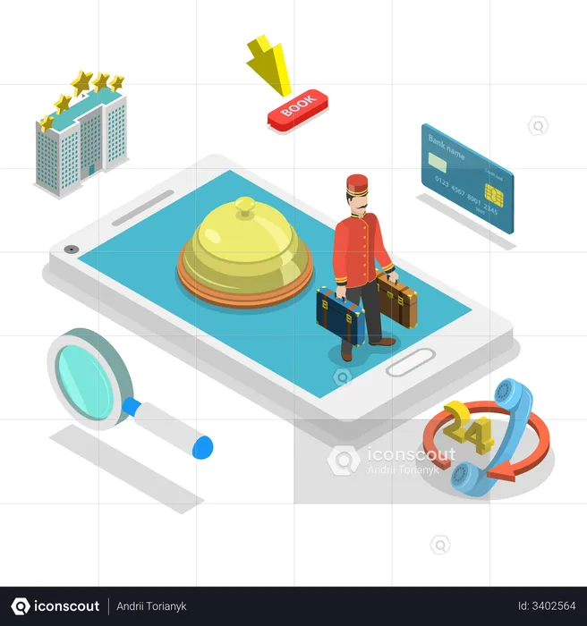 Hotel search online  Illustration
