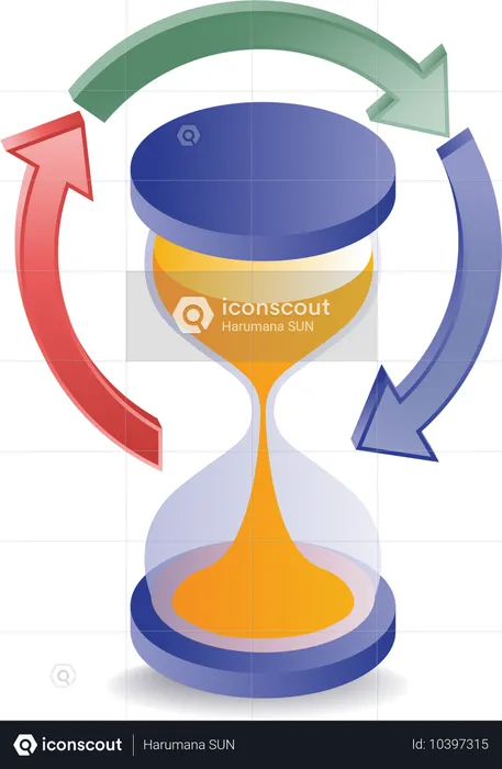 Hourglass time cycle symbol business development  Illustration