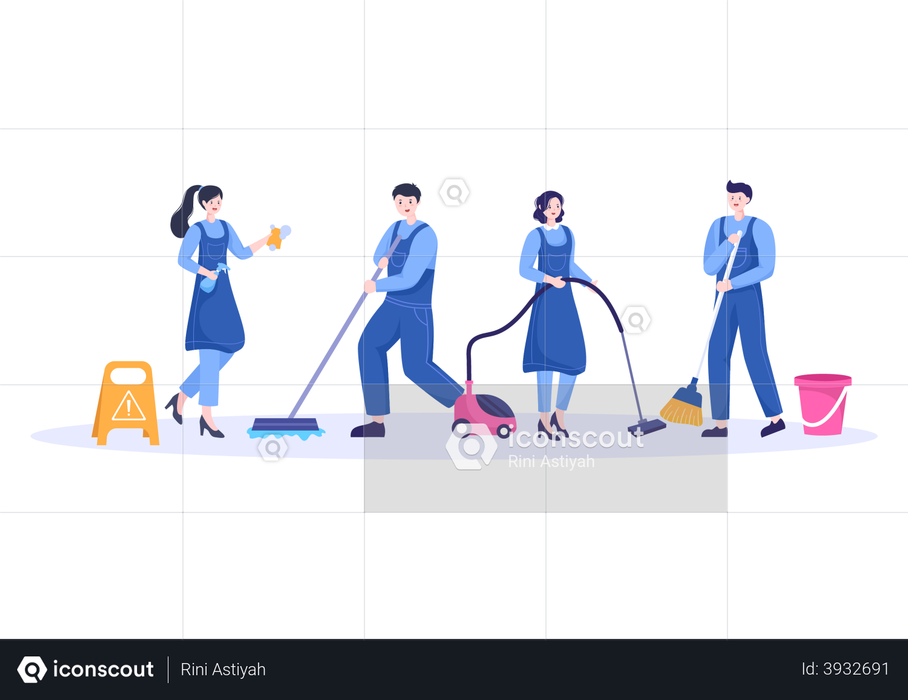 House cleaning agency Illustration