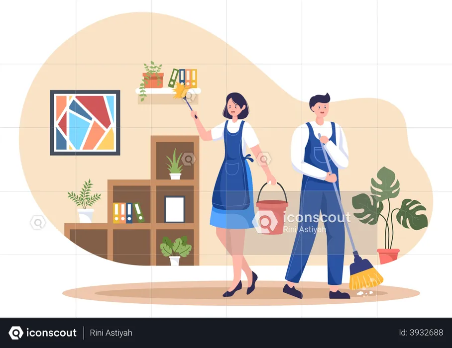House cleaning service  Illustration
