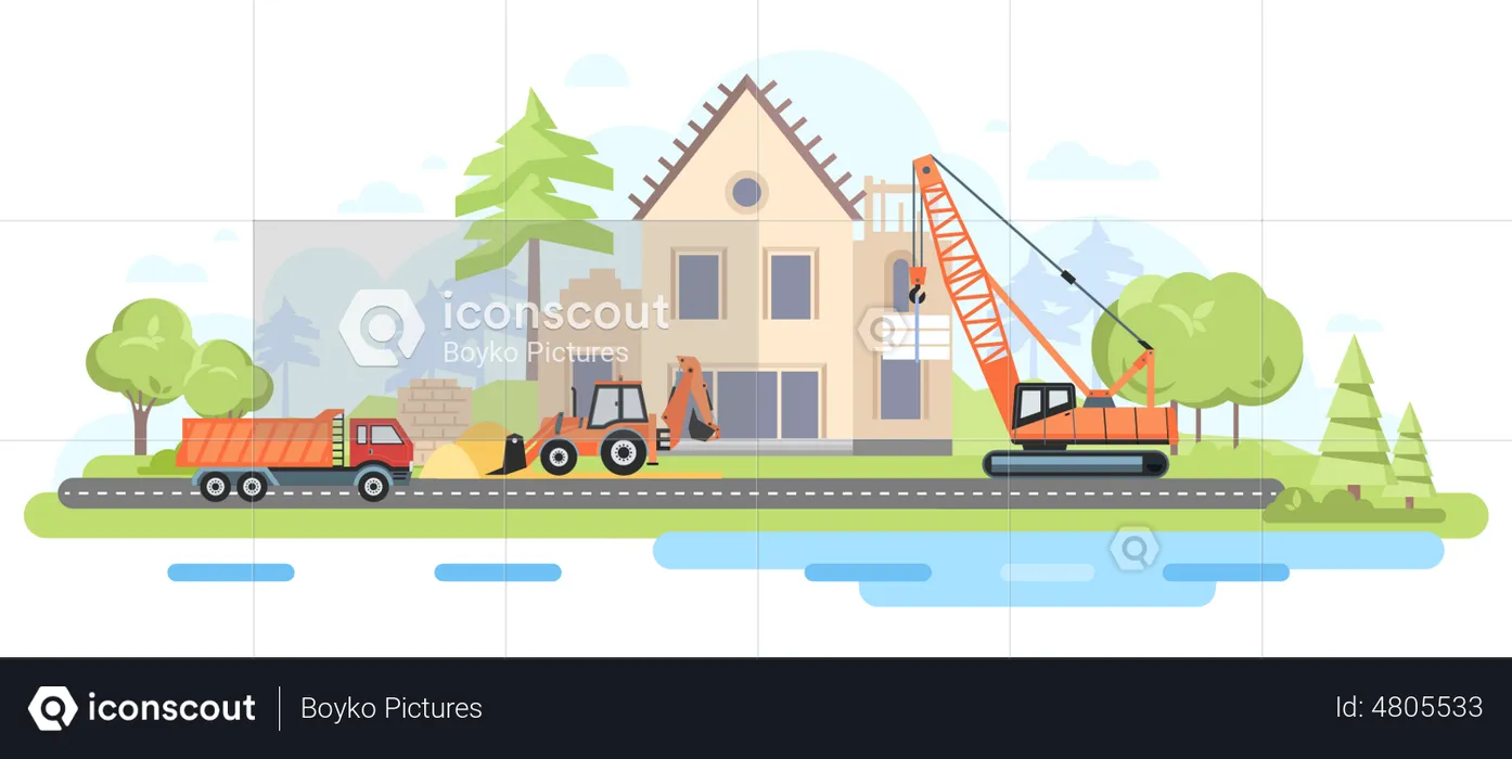 House Construction  Illustration