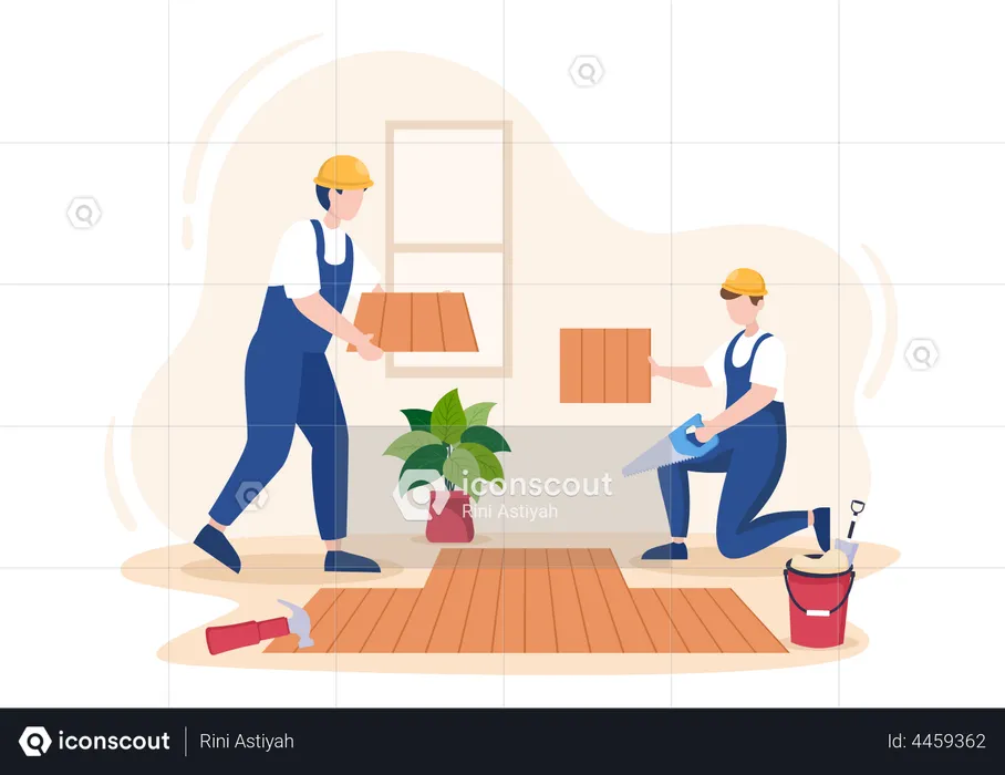 House Flooring Renovation  Illustration