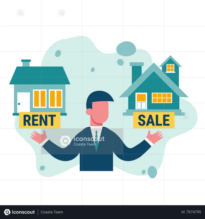 House for rent and house for sale  Illustration