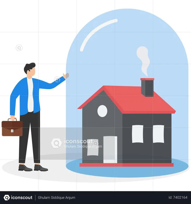 House Insurance Agent  Illustration