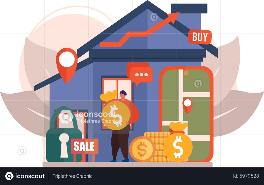House Mortgage  Illustration