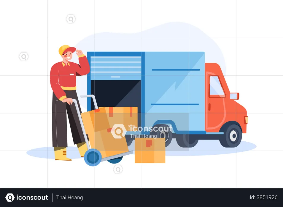 House moving service  Illustration
