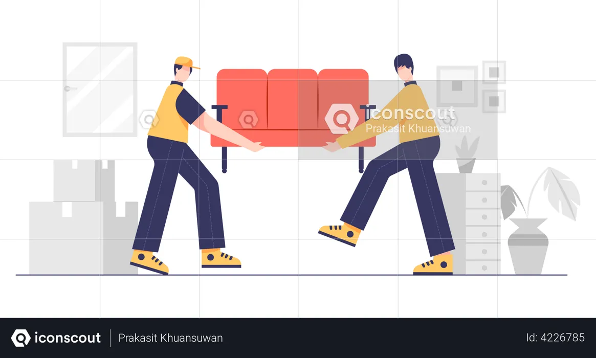 House Moving Service  Illustration