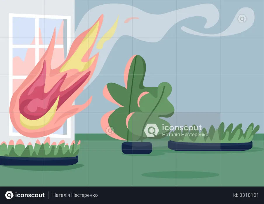 House on fire  Illustration