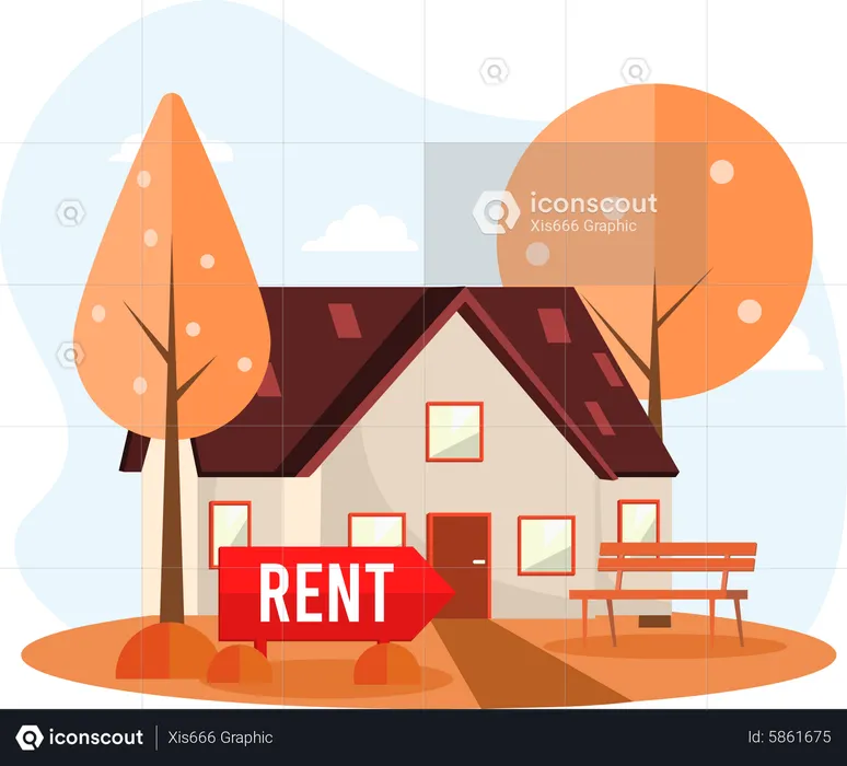 House on rent  Illustration