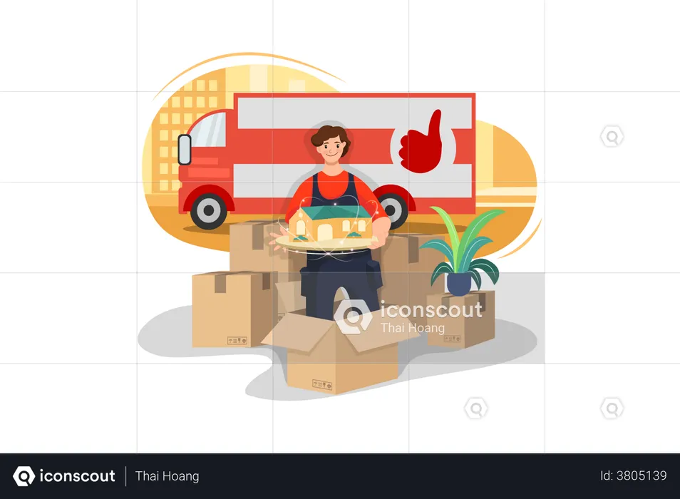 House Relocation Service  Illustration