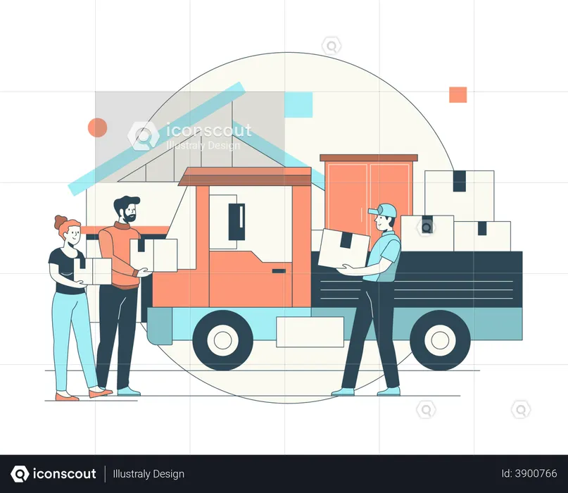 House relocation service  Illustration