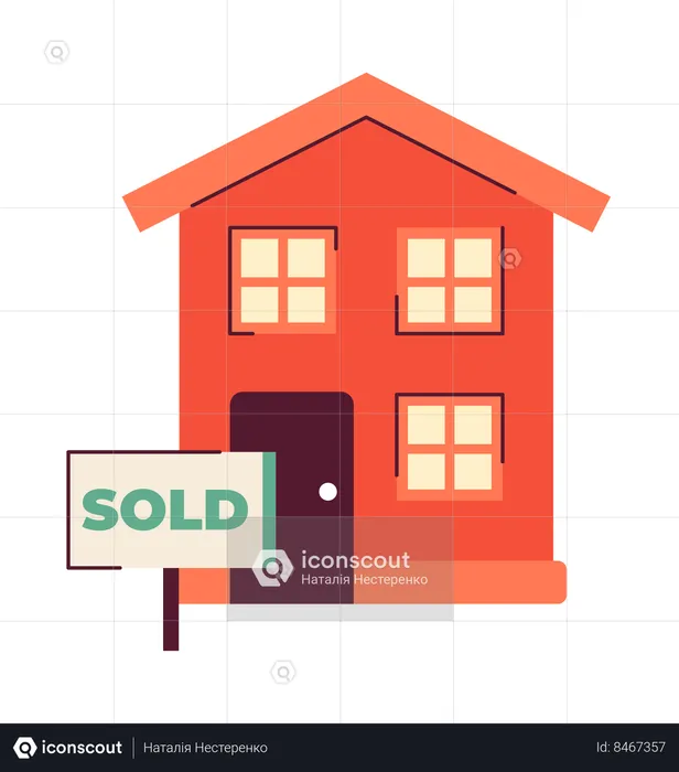 House sold real estate sign  Illustration