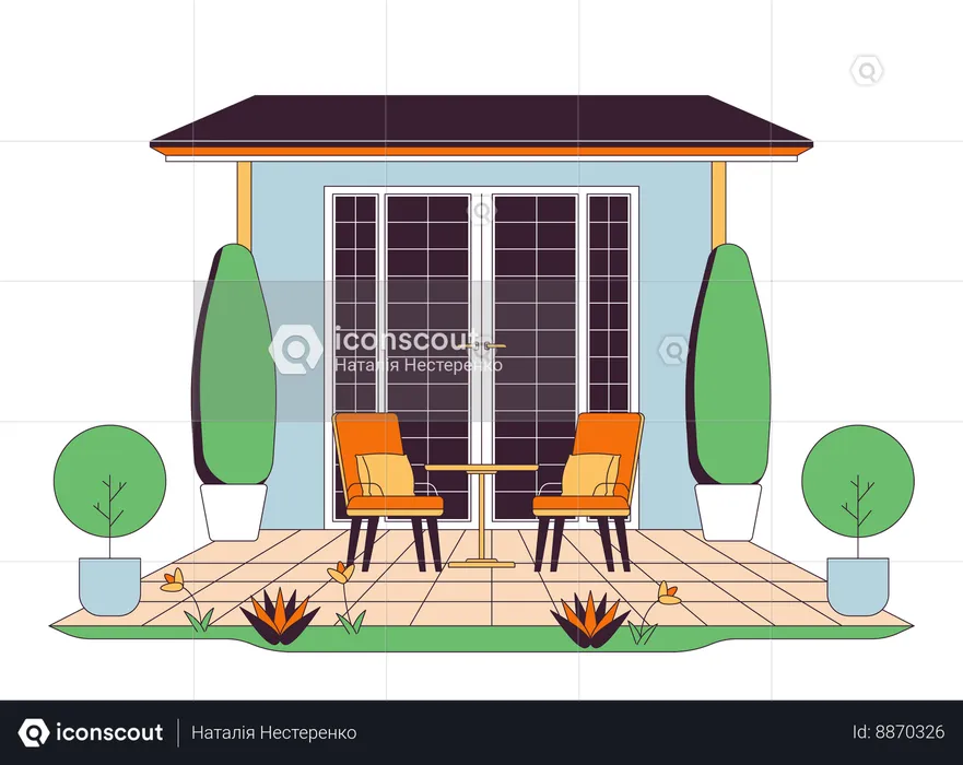 House terrace furniture  Illustration