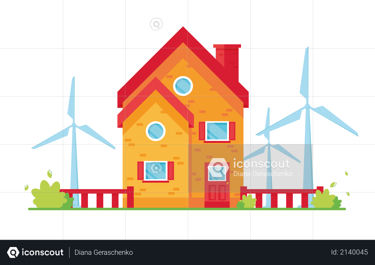 House with wind energy Illustration
