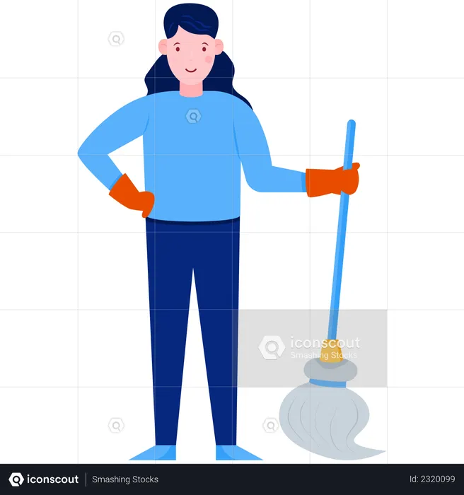 Housekeeping Woman  Illustration