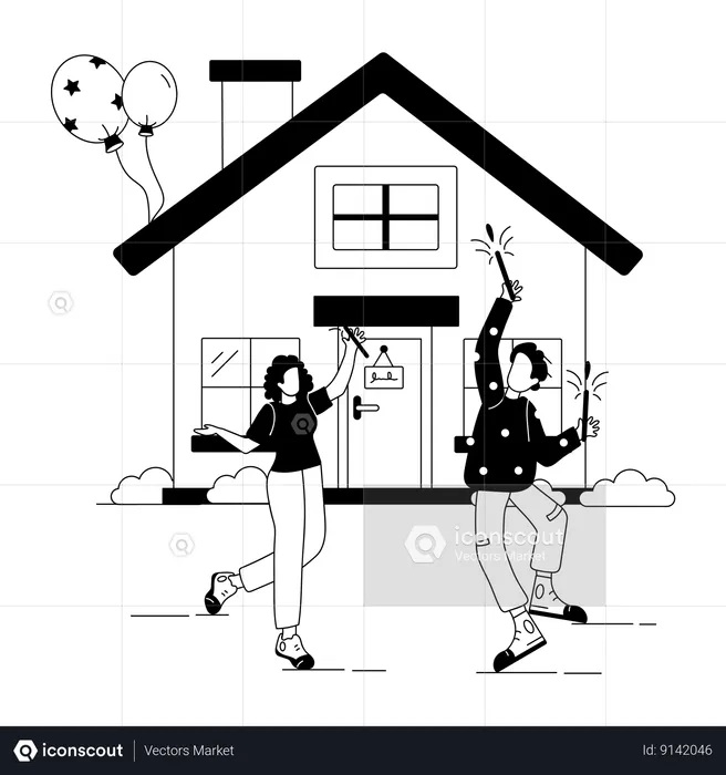 Housewarming Party  Illustration