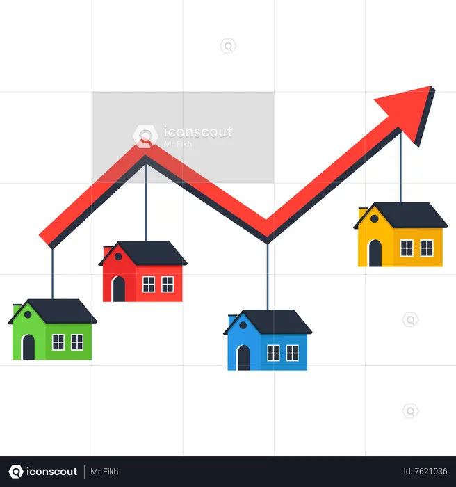 Housing Price Rising Up  Illustration
