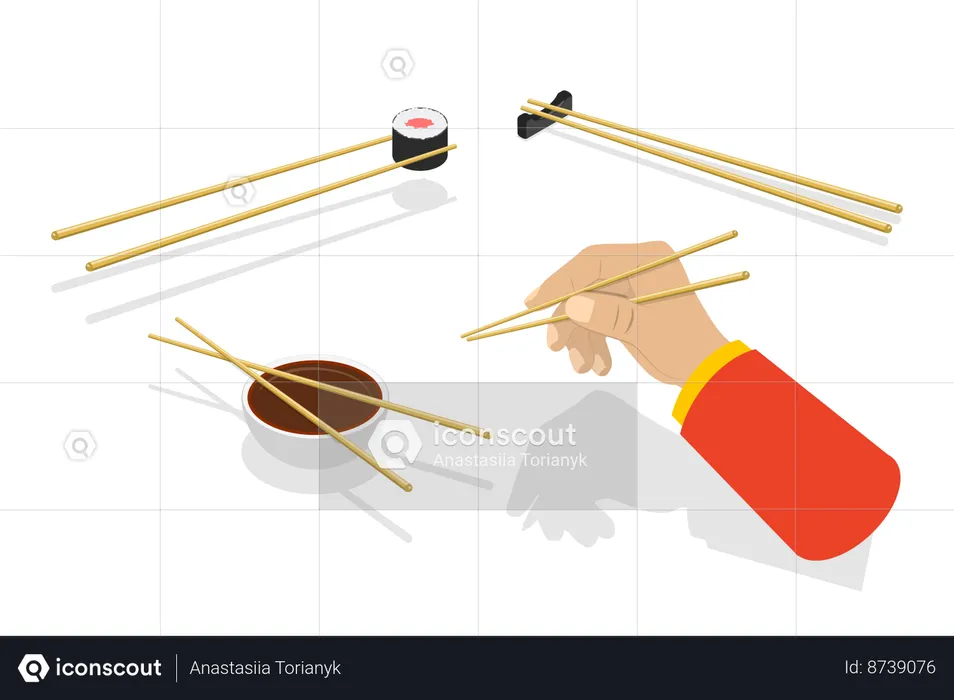 How To Use Chopsticks  Illustration