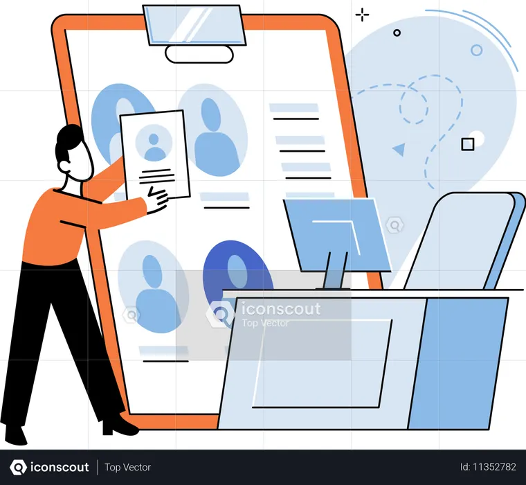 HR employee choosing right employee  Illustration