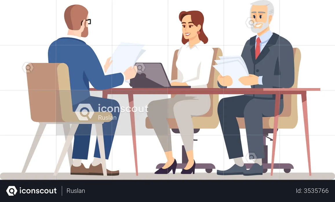HR interviewing job applicant  Illustration