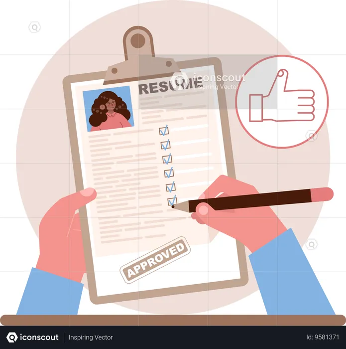 Hr manager approve resume  Illustration