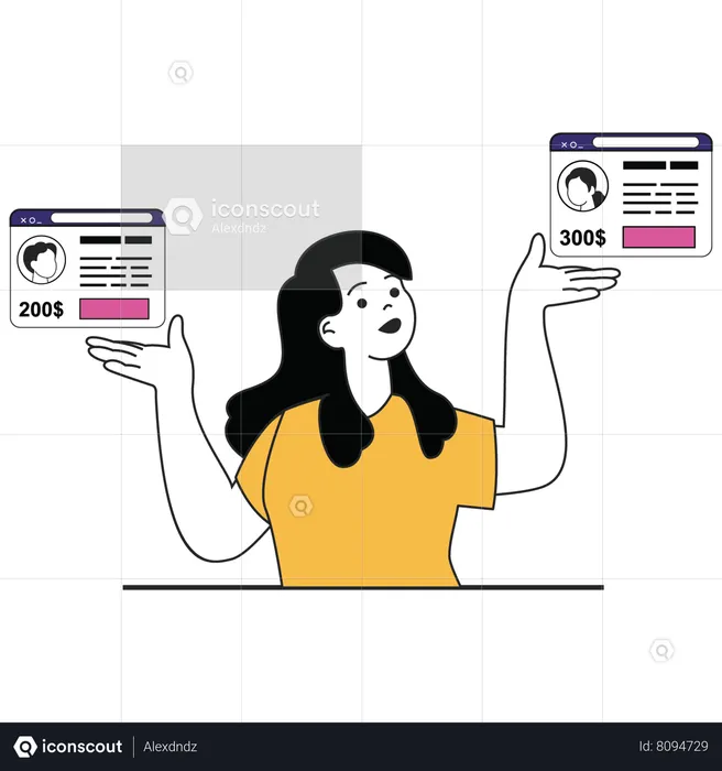 Hr manager checking candidate profile  Illustration