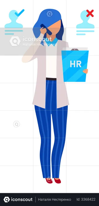 HR manager choosing recruits  Illustration