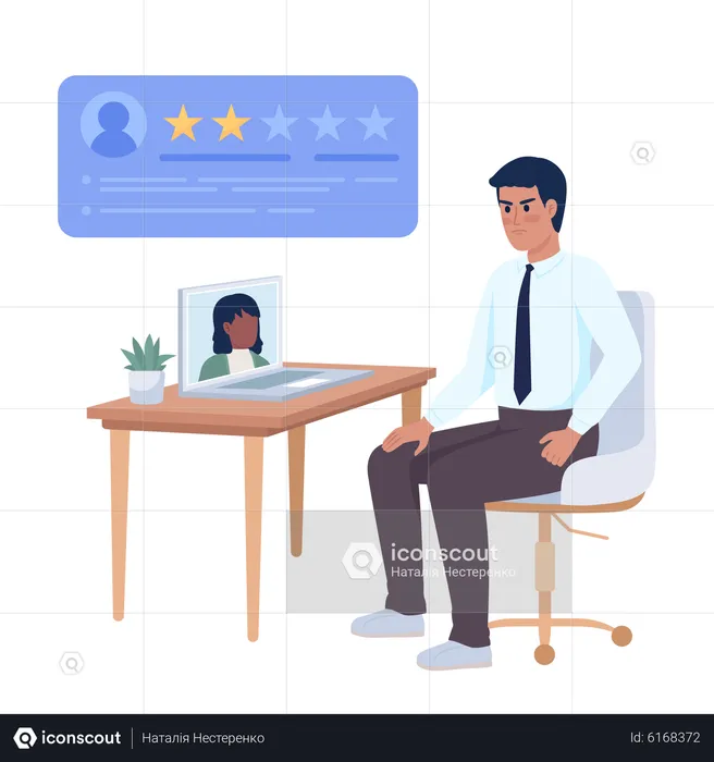HR manager disappointed with job candidate  Illustration