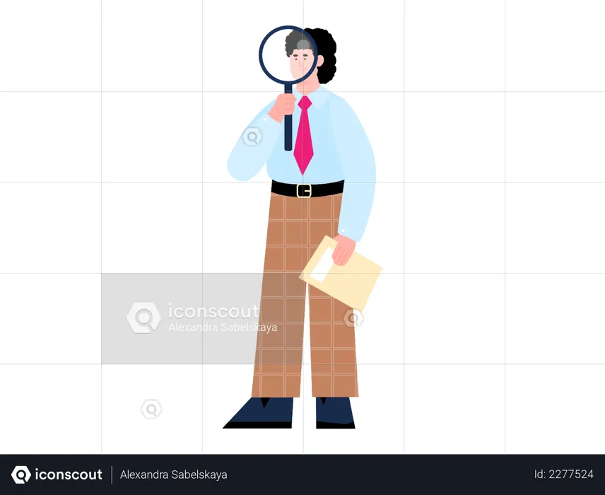 HR Manager is searching and hiring new employees  Illustration