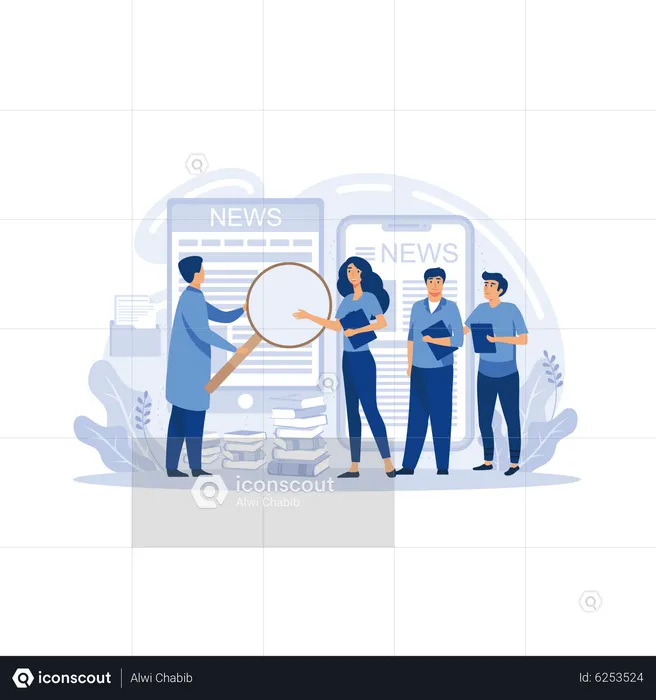 HR manager with employee at interview and business flow chart. Employee assessment software, HR company system, employee check program concept. flat vector modern illustration  Illustration