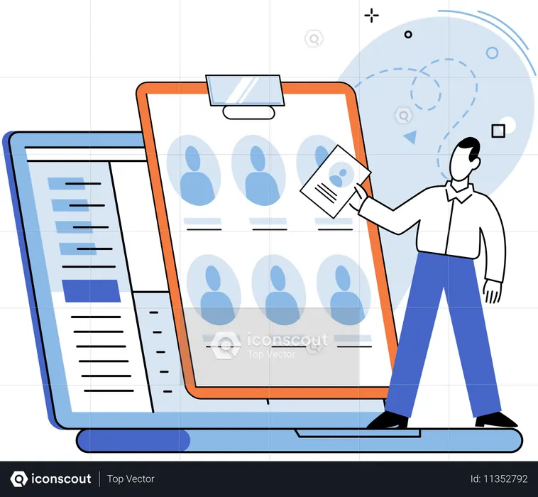 HR manager working on giving correct position to right candidate  Illustration
