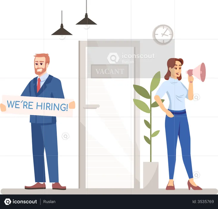 HR managers are hiring for new job applicants  Illustration