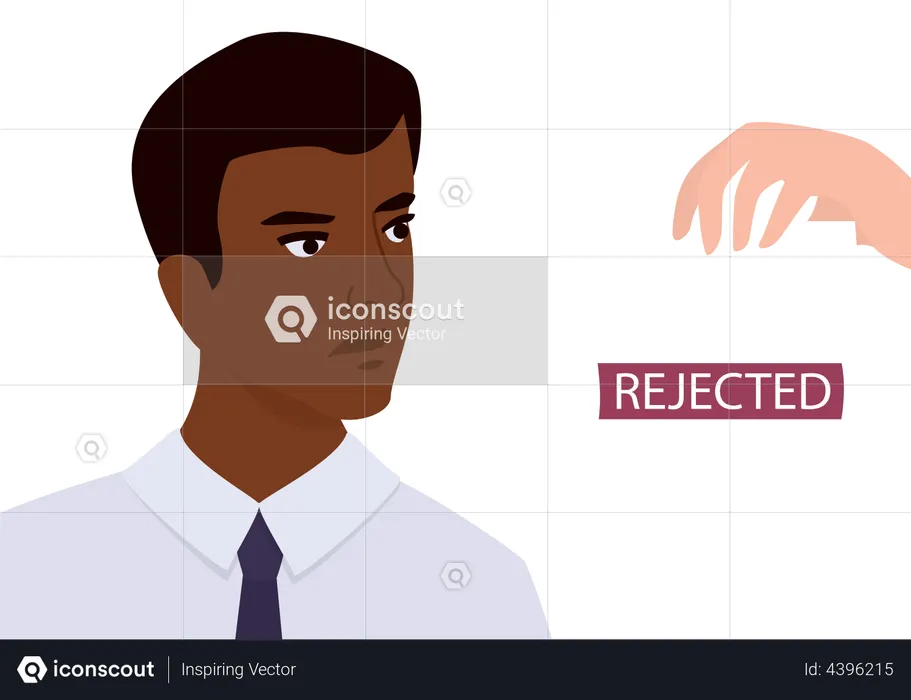 HR rejected black man  Illustration