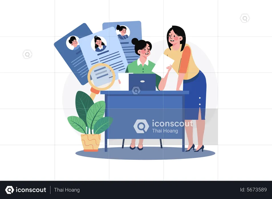 HR team searching for new employee  Illustration