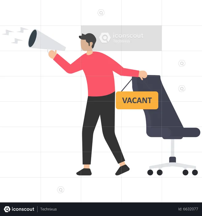 HR with megaphone holding we are hiring  Illustration