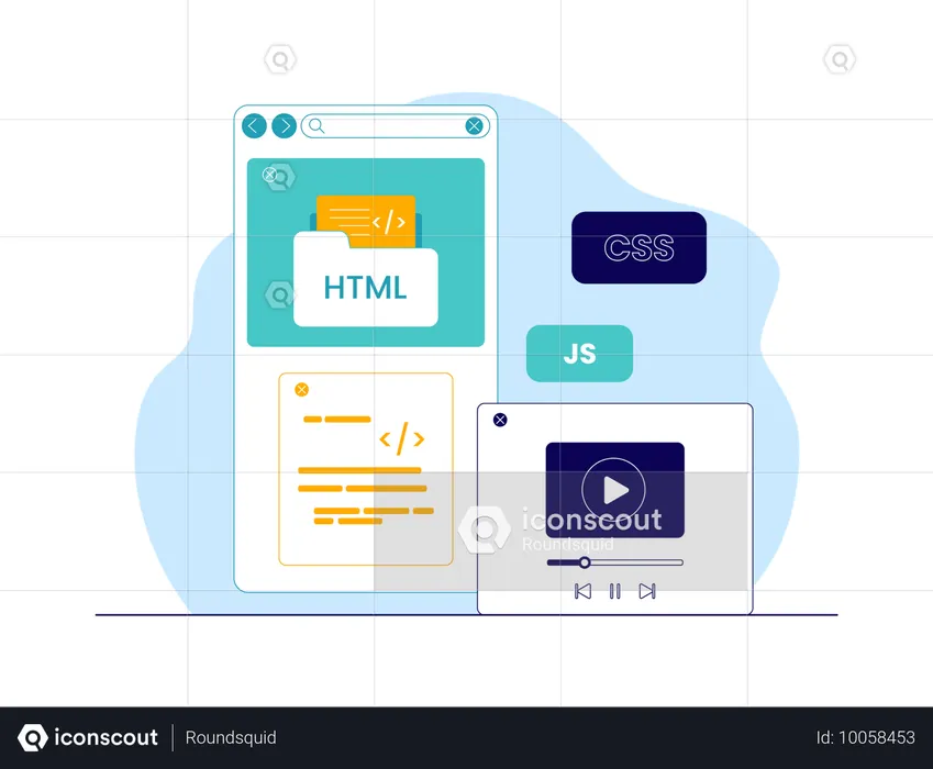 Html coding and css coding video  Illustration