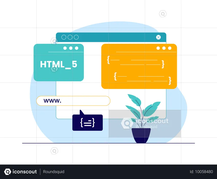 HTML 코딩 및 웹사이트 프로그래밍  일러스트레이션