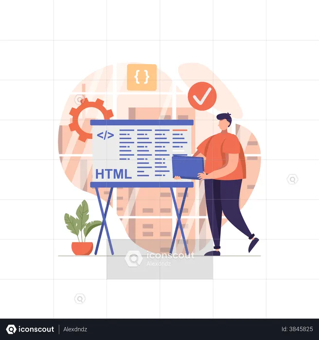 HTML Developer  Illustration