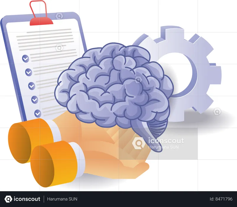 Human brain intelligence analysis checklist  Illustration