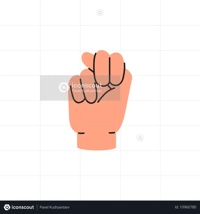 Human hand showing letter T  Illustration